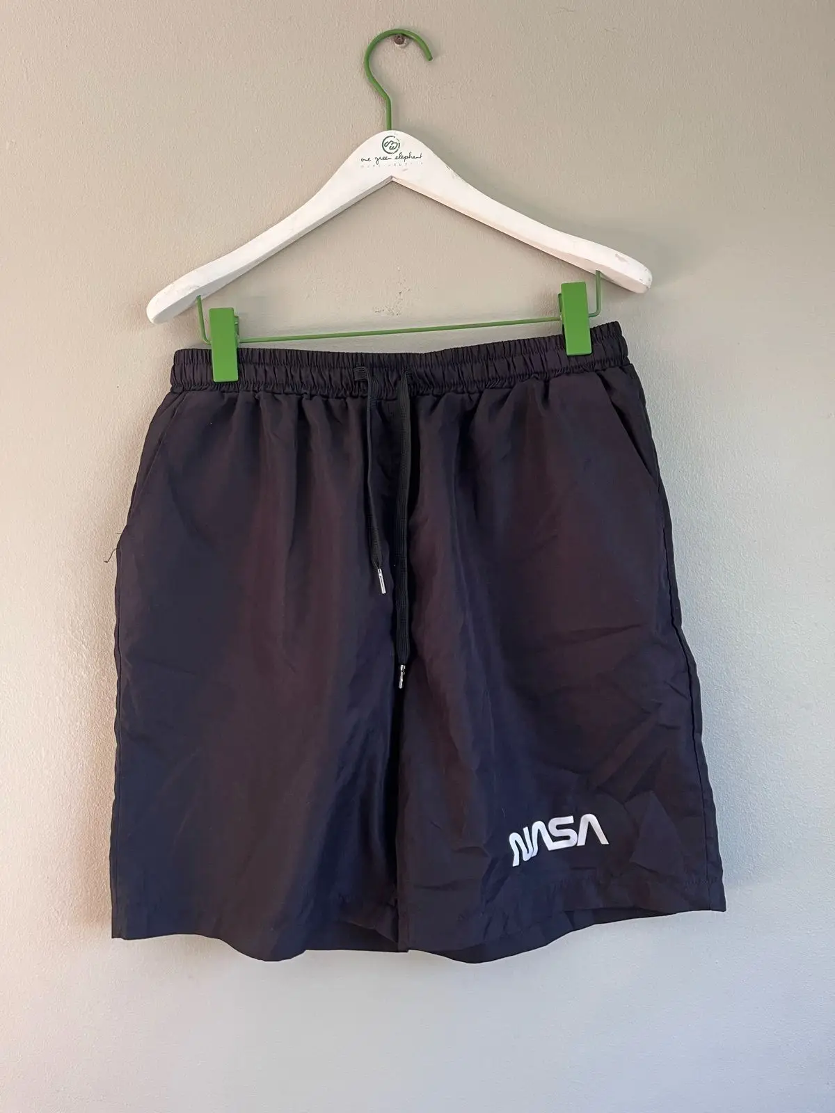 Shein NASA Print Black Shorts