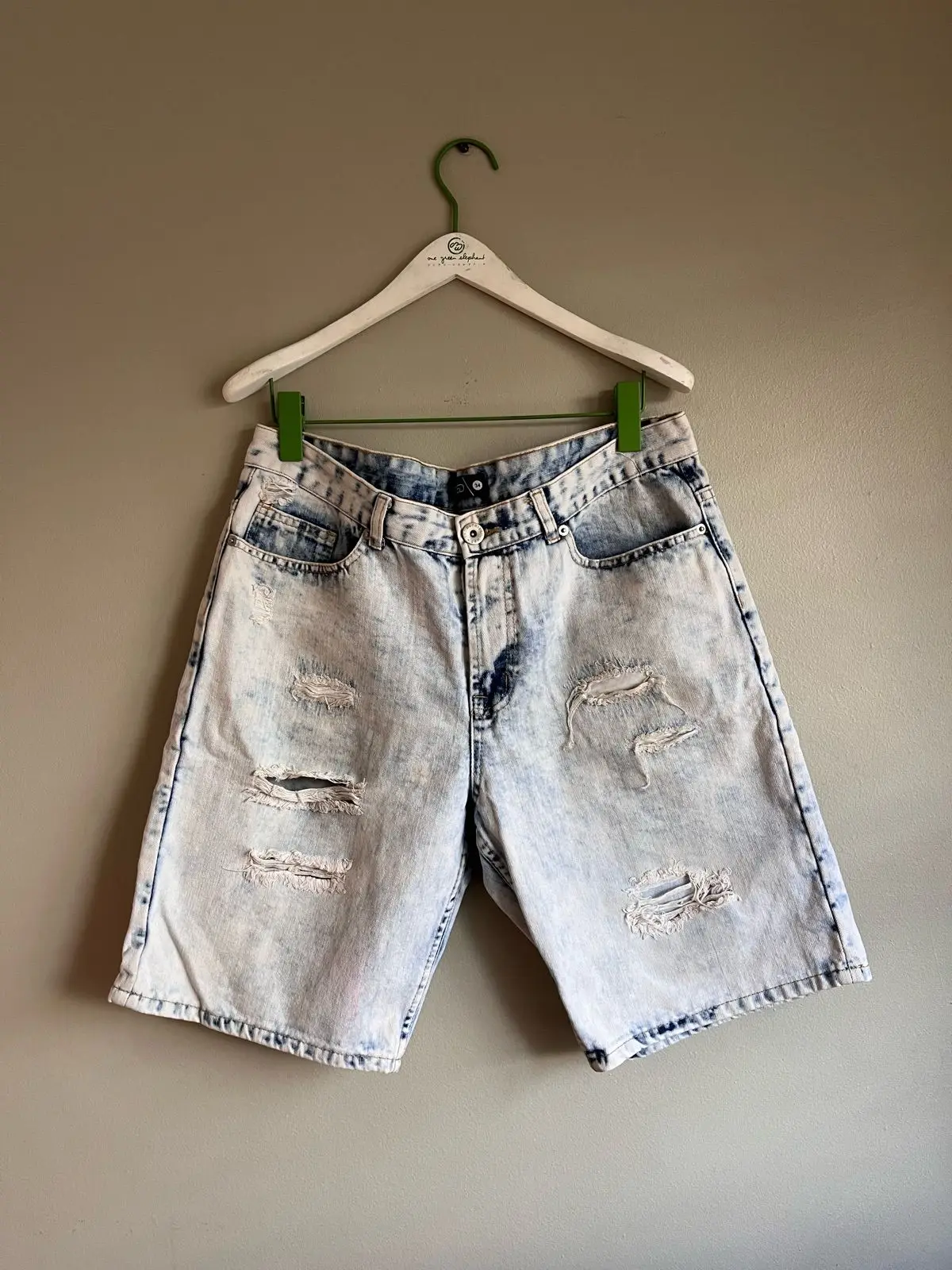 Mr Price Acid Wash Distressed Denim Shorts Size 34