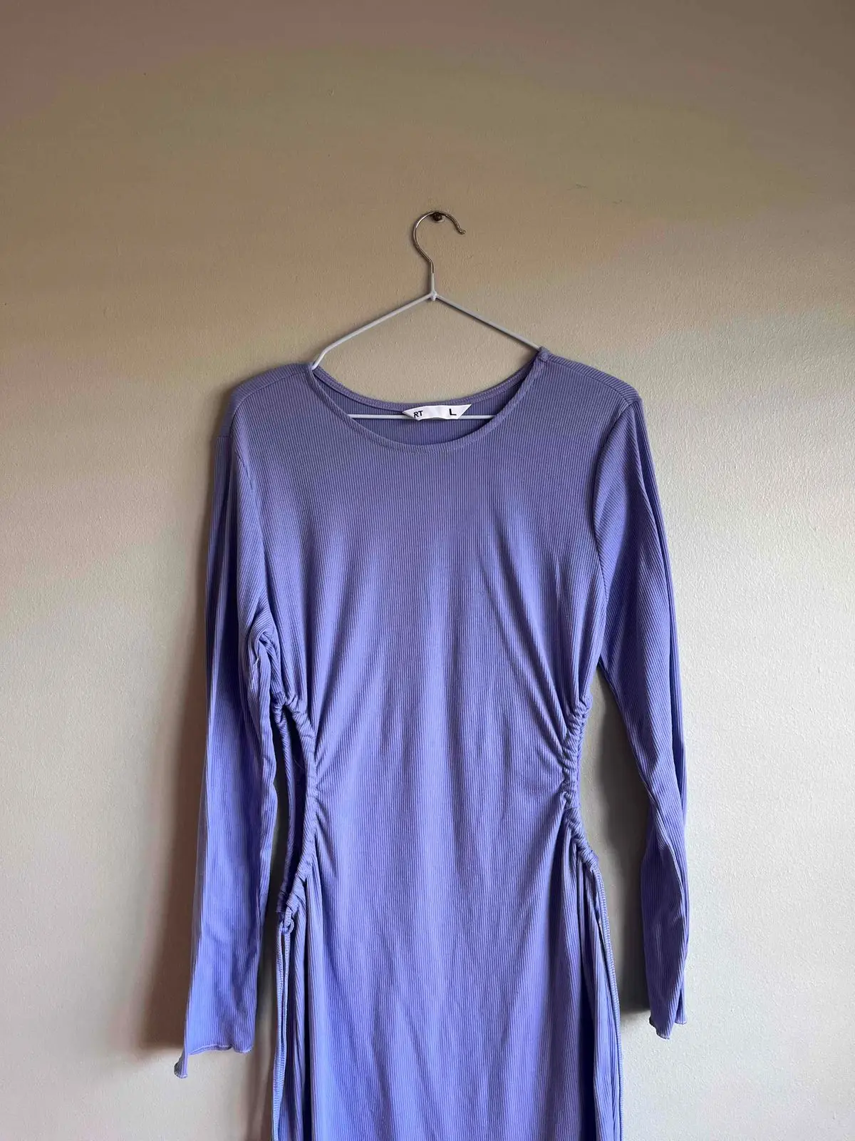 Mr Price Lilac Ribbed Long Sleeve Midi Dress