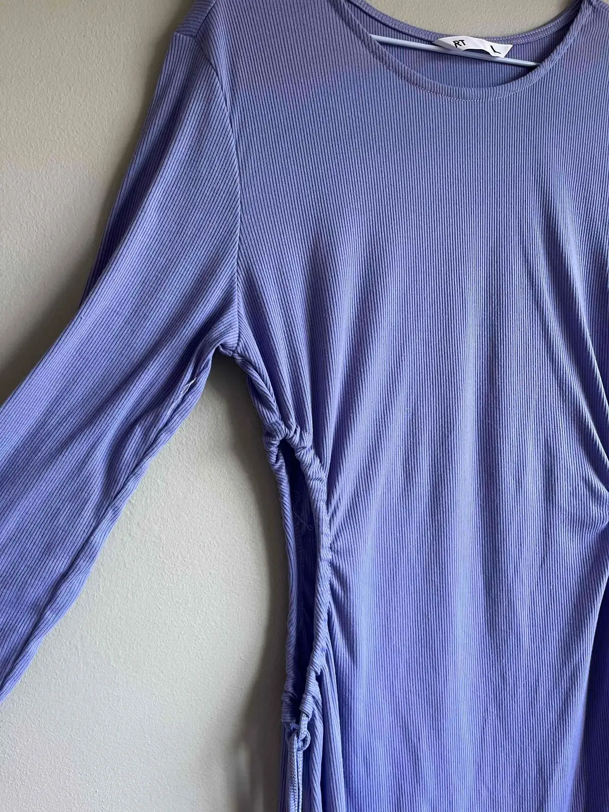 Mr Price Lilac Ribbed Long Sleeve Midi Dress