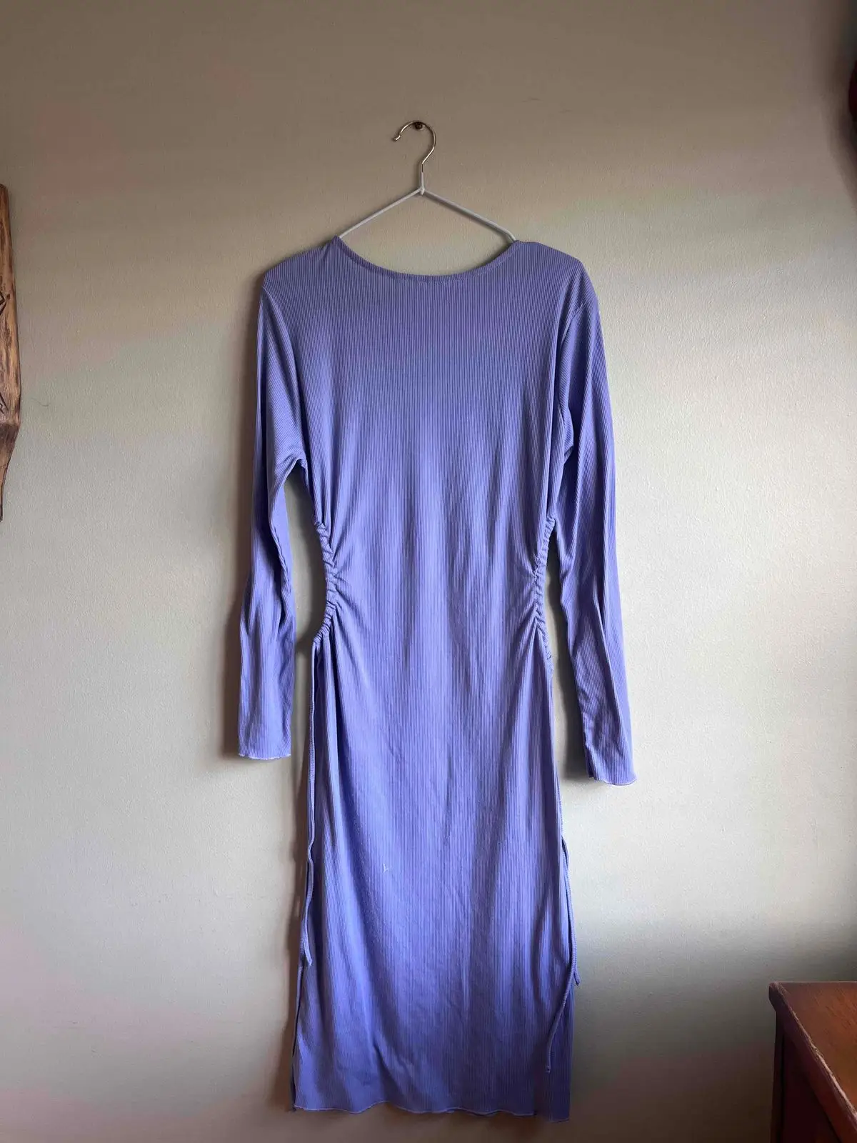 Mr Price Lilac Ribbed Long Sleeve Midi Dress