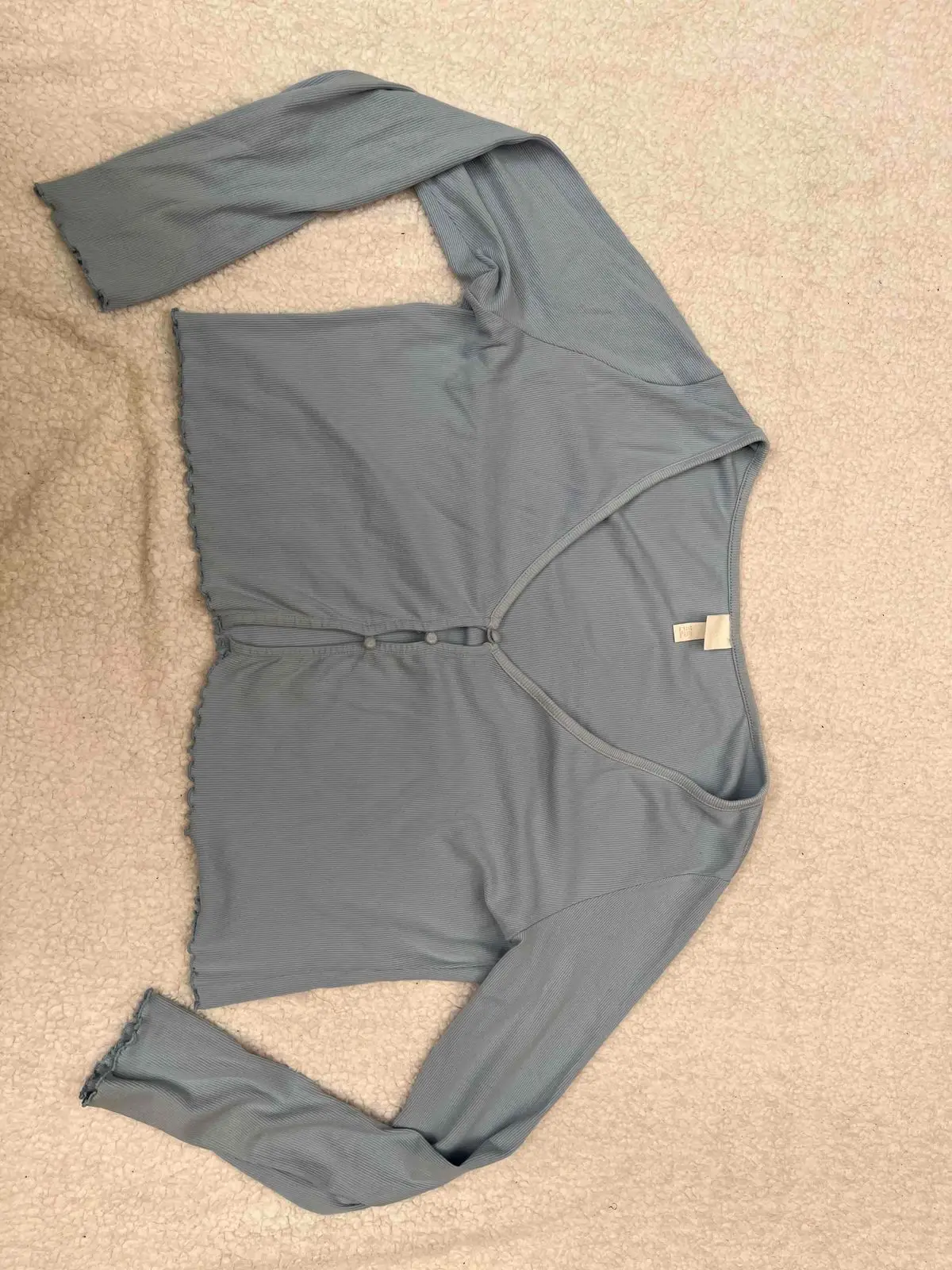 H&M Blue Ribbed Long Sleeve Top