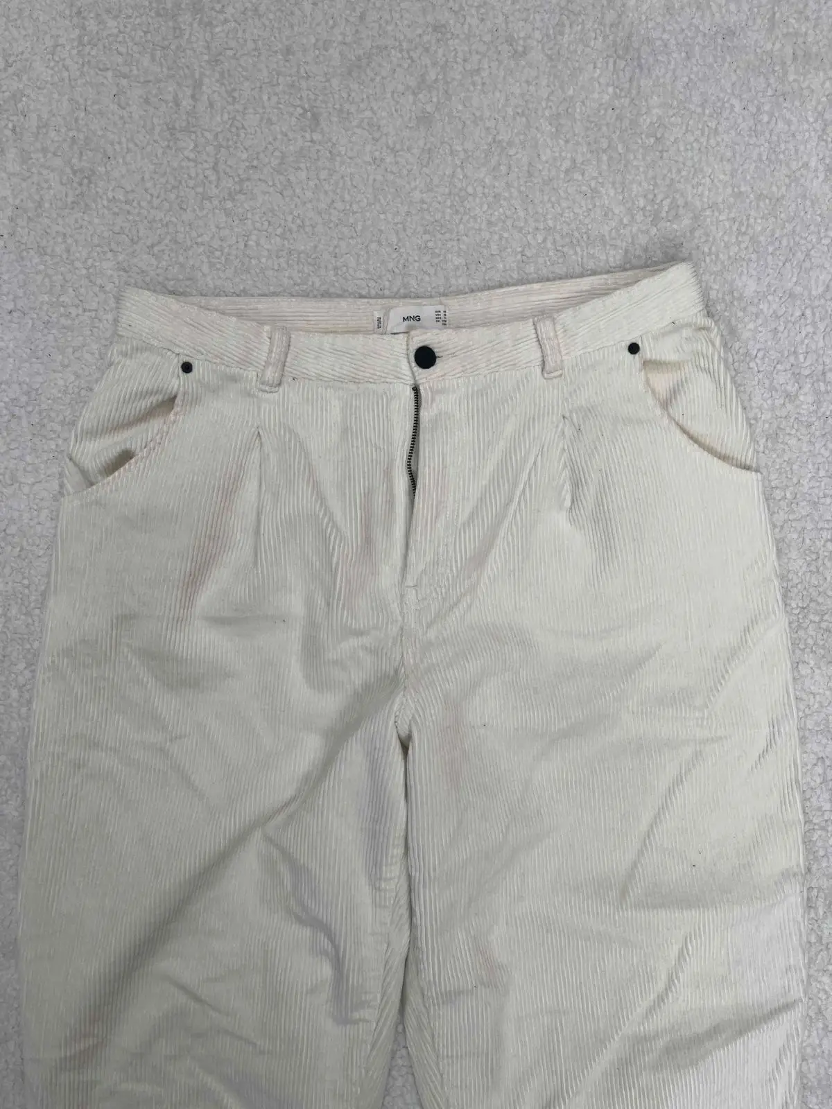 Mango MNG Off-White Corduroy Pants Size 44