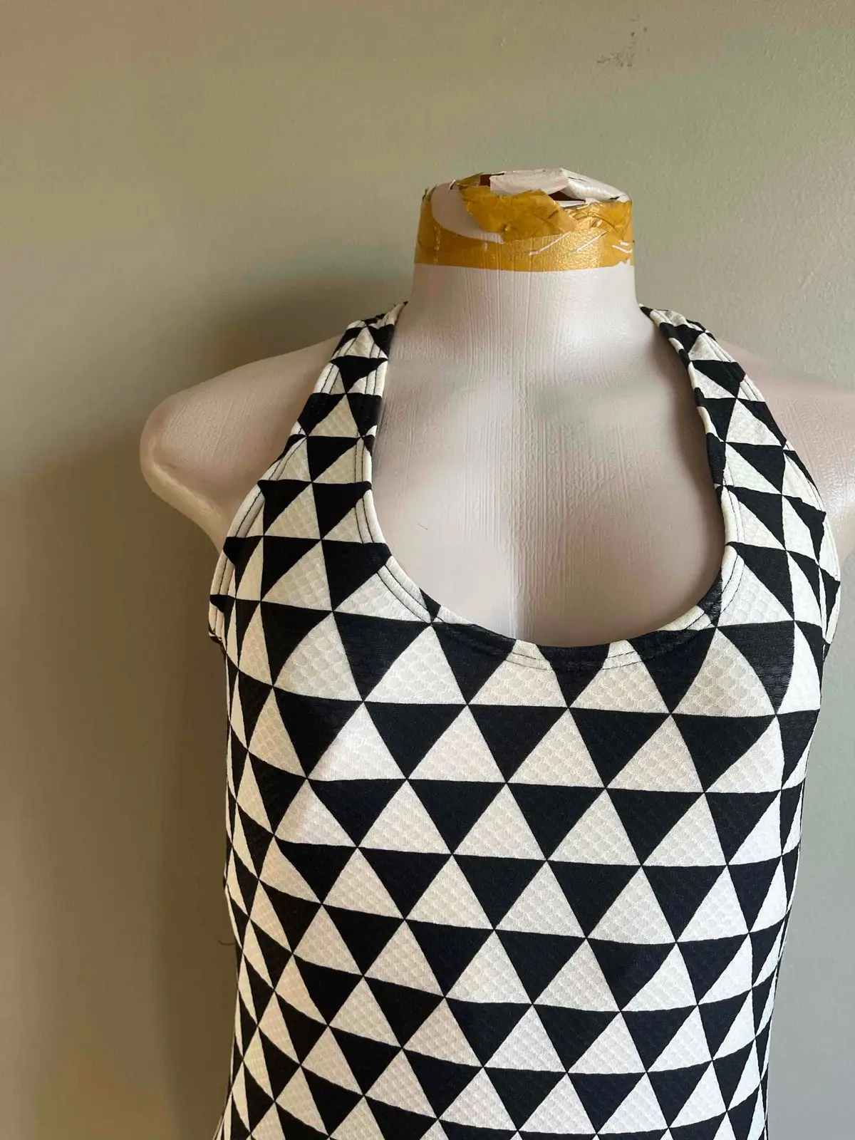 Woolworths Black And White Geometric Halter Top
