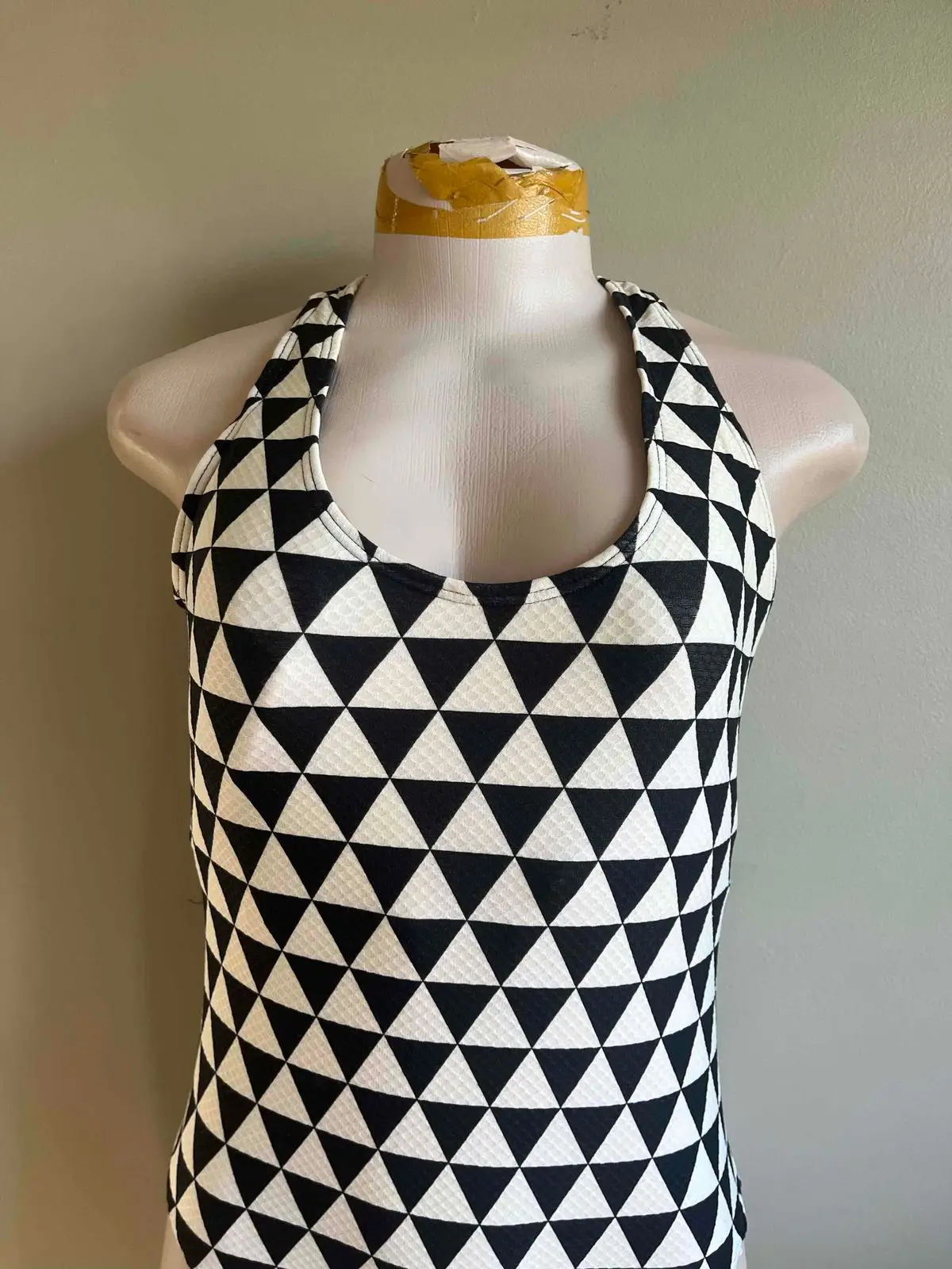 Woolworths Black And White Geometric Halter Top