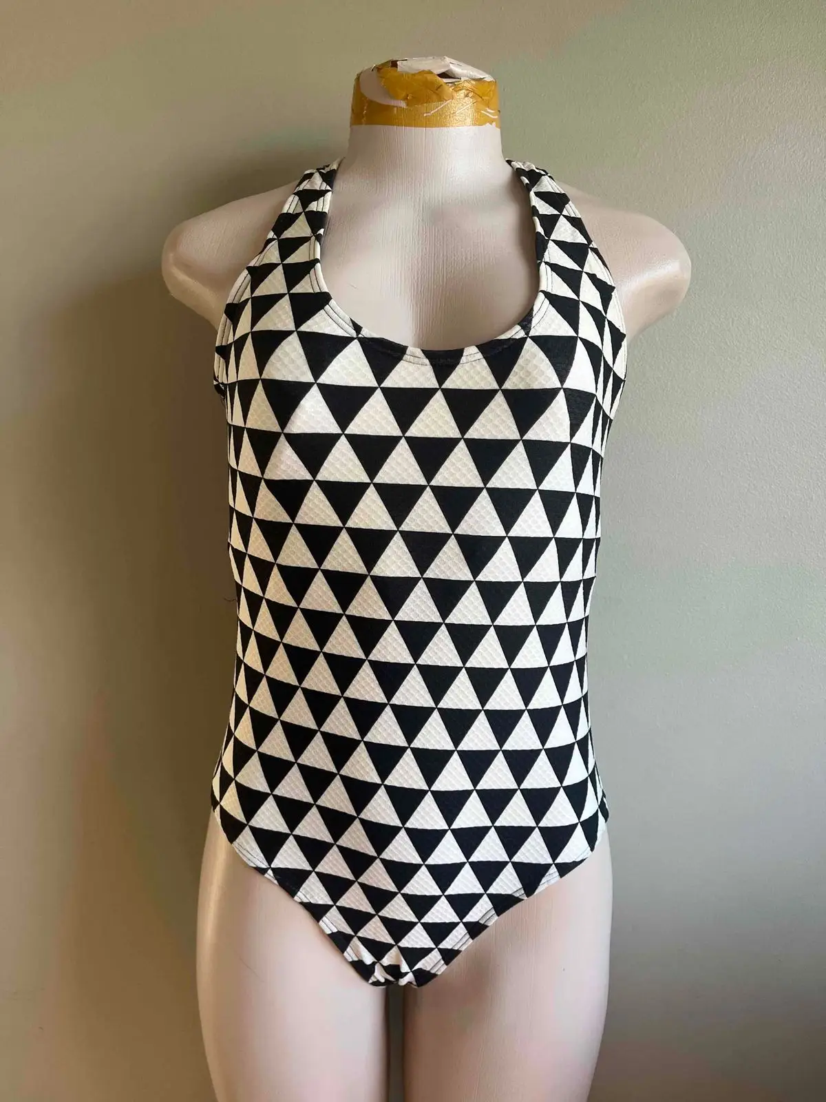 Woolworths Black And White Geometric Halter Top
