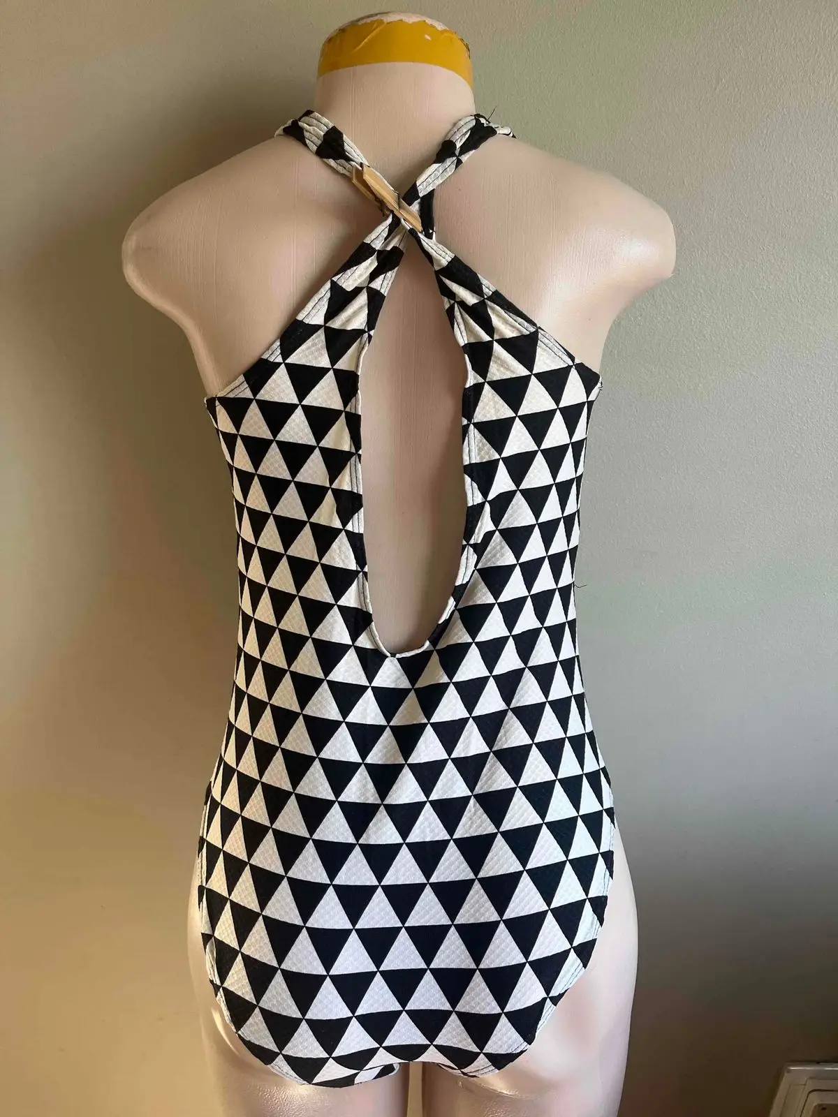 Woolworths Black And White Geometric Halter Top