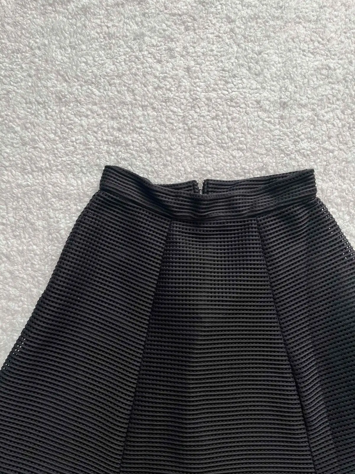 Generic Black Textured Skater Skirt