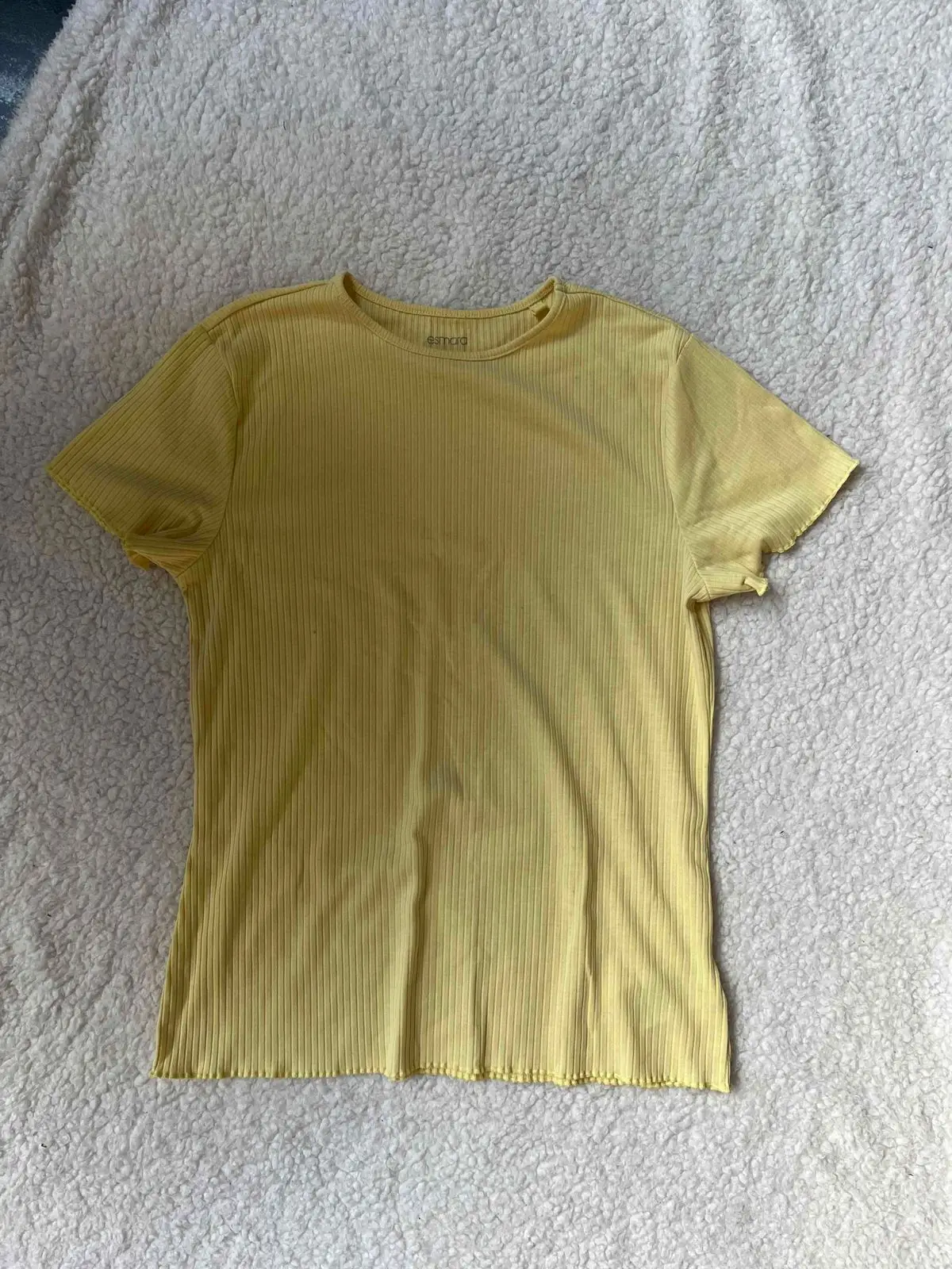 Esmara Yellow Ribbed Short Sleeve T-Shirt
