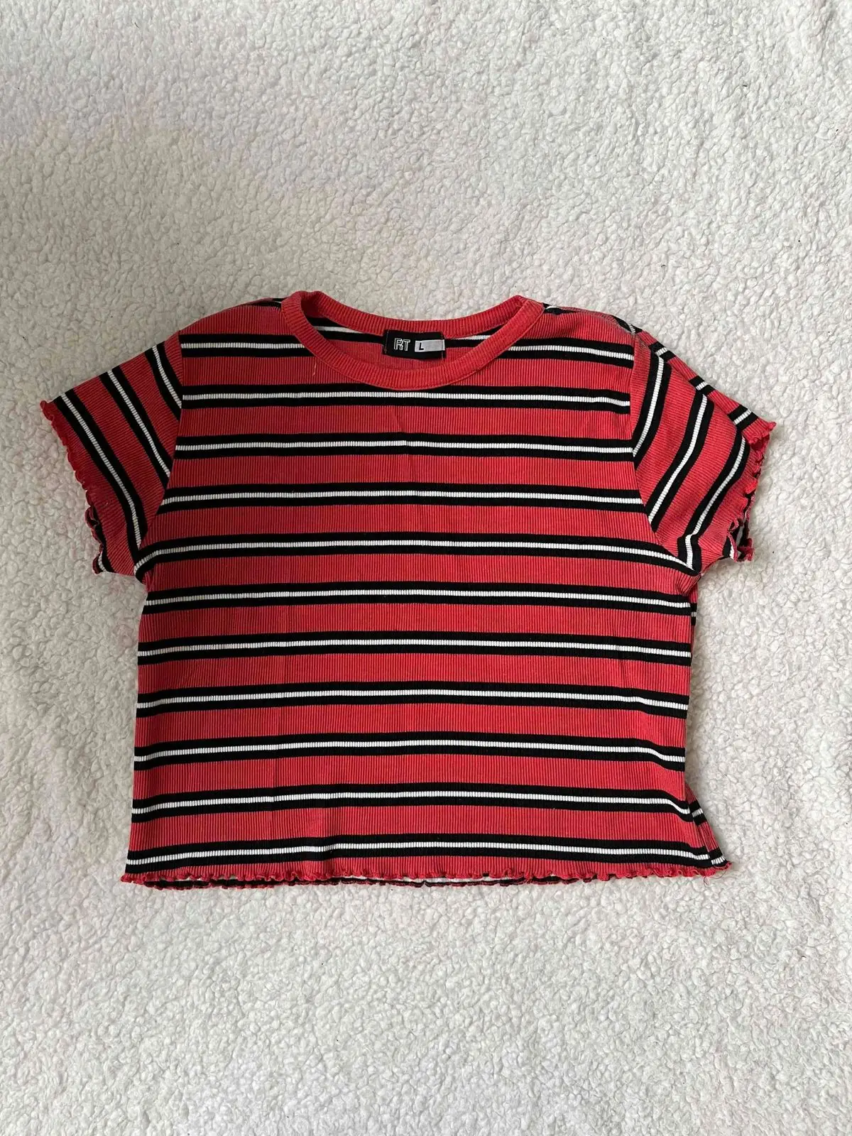 Mr Price Red Striped Short Sleeve Top