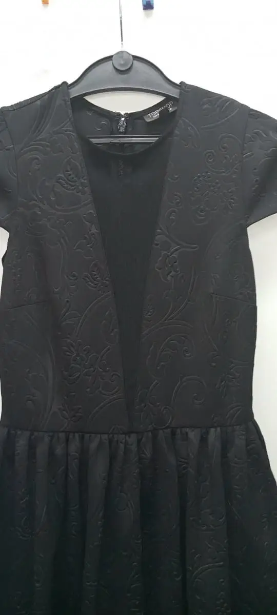 Topshop Black Jacquard Skater Dress