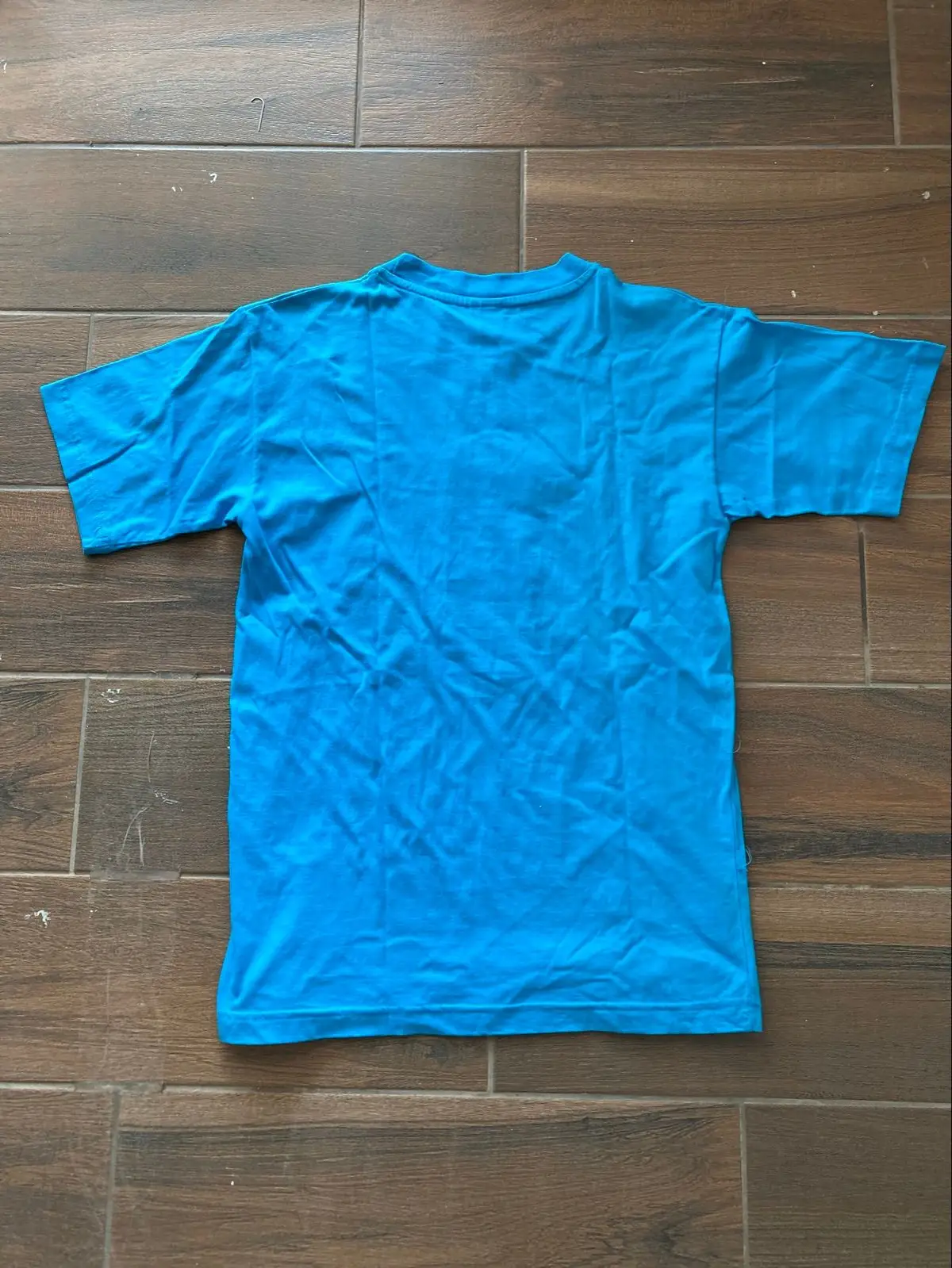 Blue T-Shirt with Egyptian Cartouche Embroidery Medium