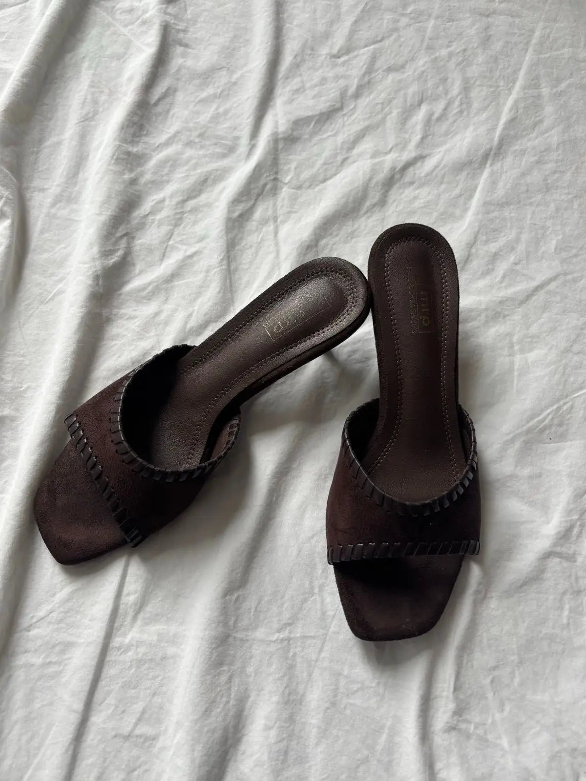 Brown Kitten Heel Sandals