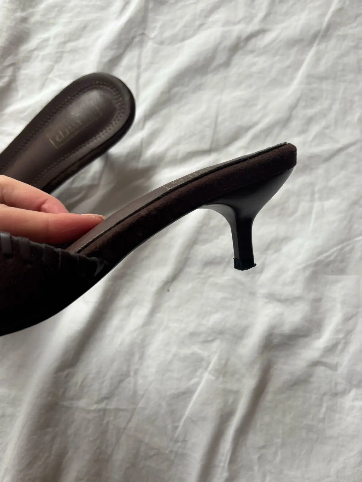 Brown Kitten Heel Sandals