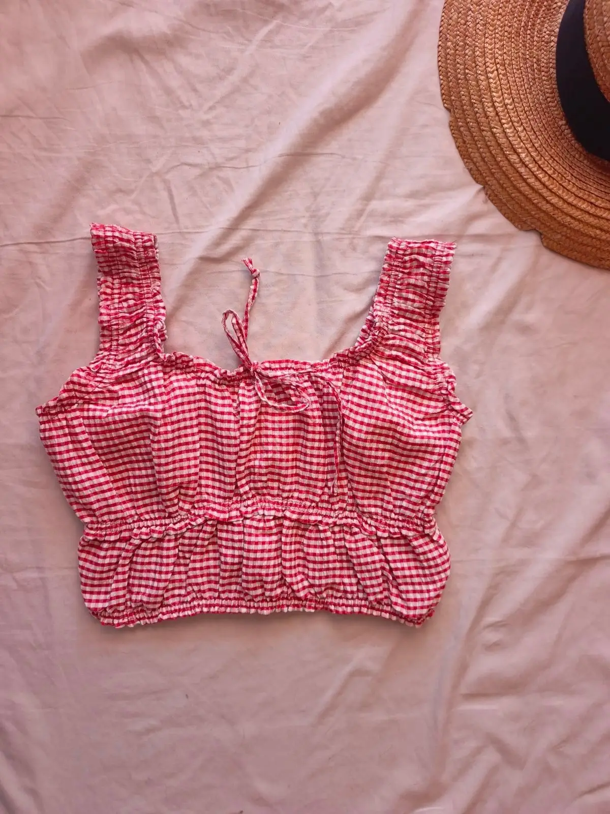 Mr Price Red and White Gingham Crop Top
