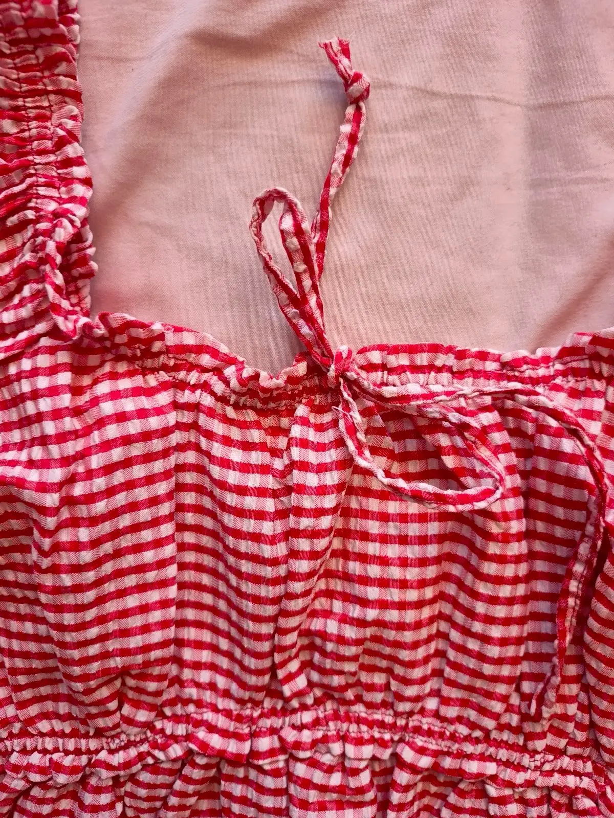 Mr Price Red and White Gingham Crop Top