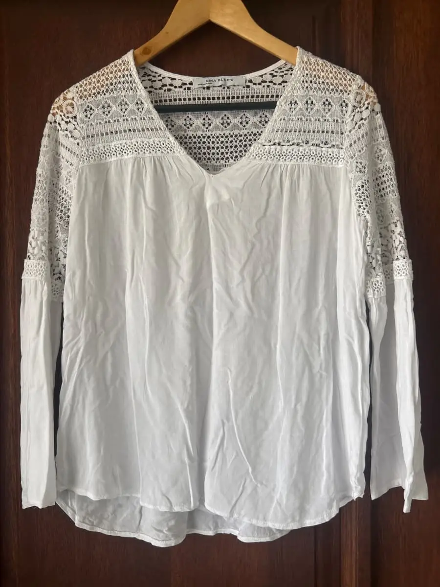 White lace shirt