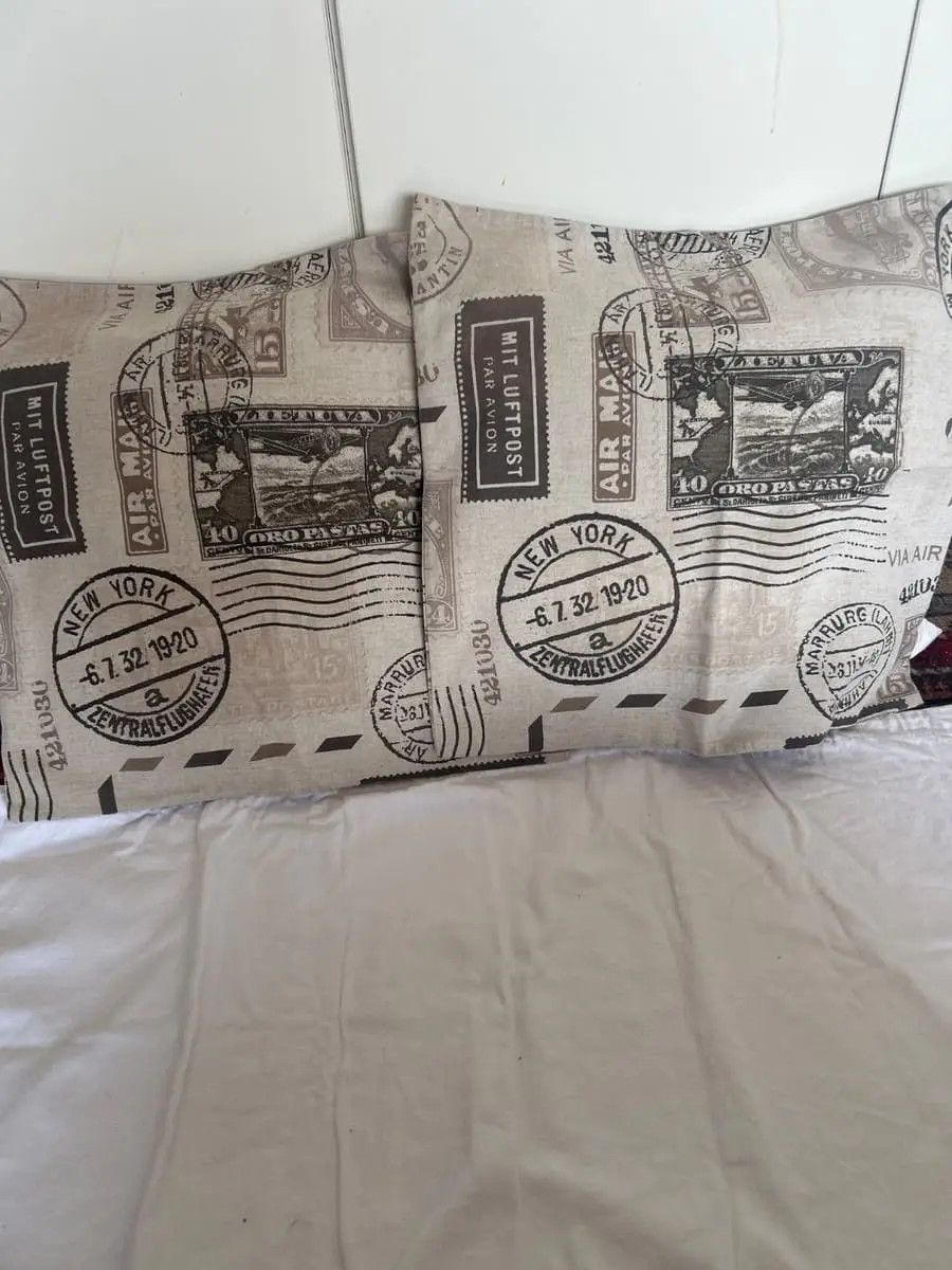 Stamp detail cushion covers