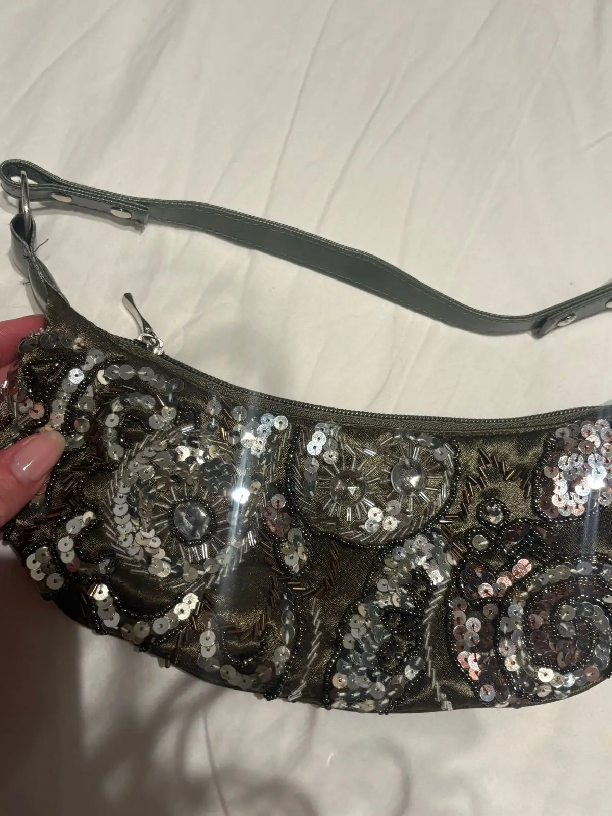 Vintage Beaded and Embroidered Shoulder Bag