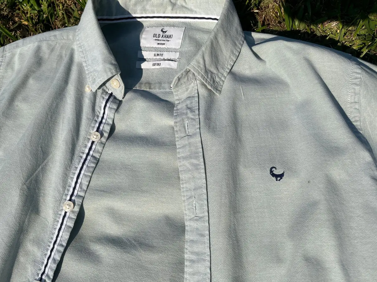 Old Khaki Light Green Long Sleeve Button-Up Shirt
