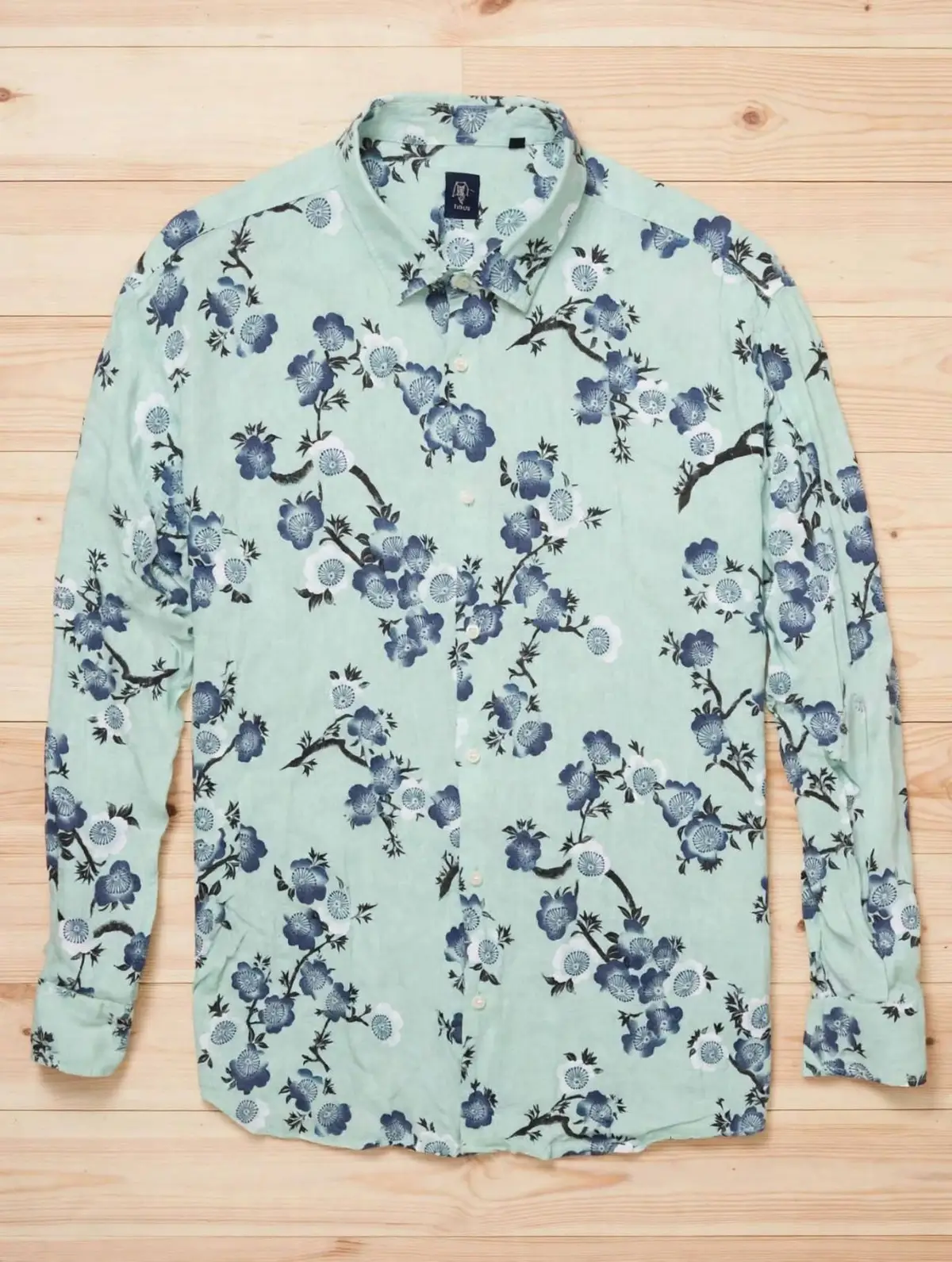Tipo's Men's Floral Linen Long Sleeve Shirt Size XL