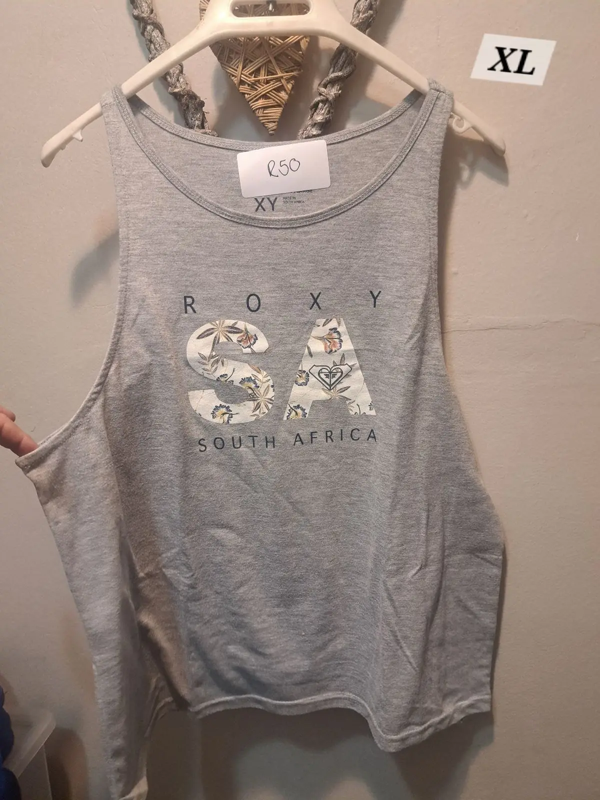 Roxy South Africa Grey Graphic Tank Top