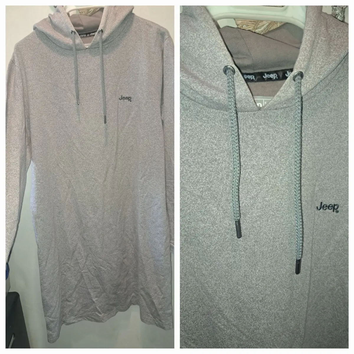 Jeep Long Hoodie Top Grey Medium