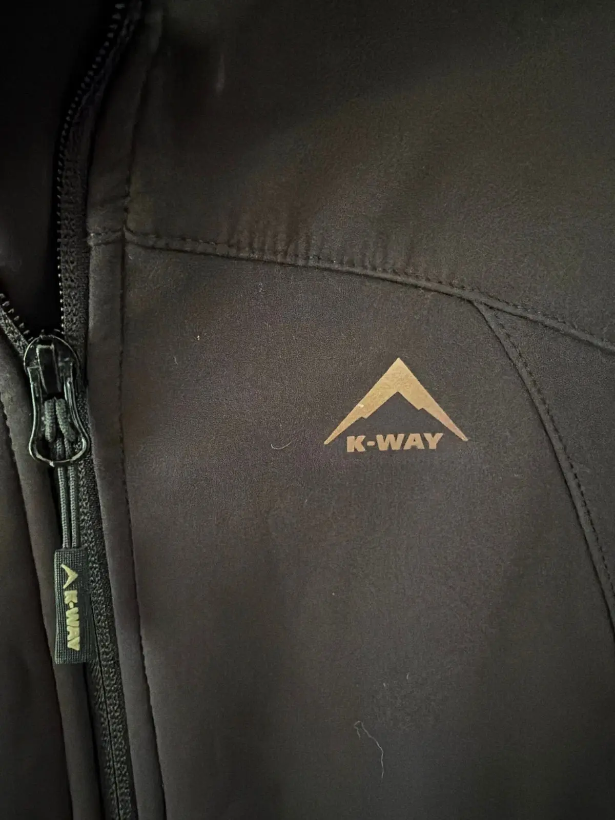 K-Way Black Fleece-Lined Zip Jacket
