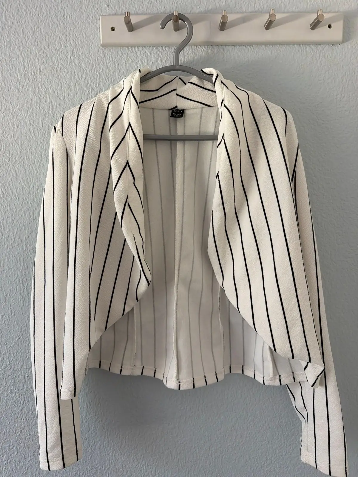 SHEIN Striped Open Front Jacket