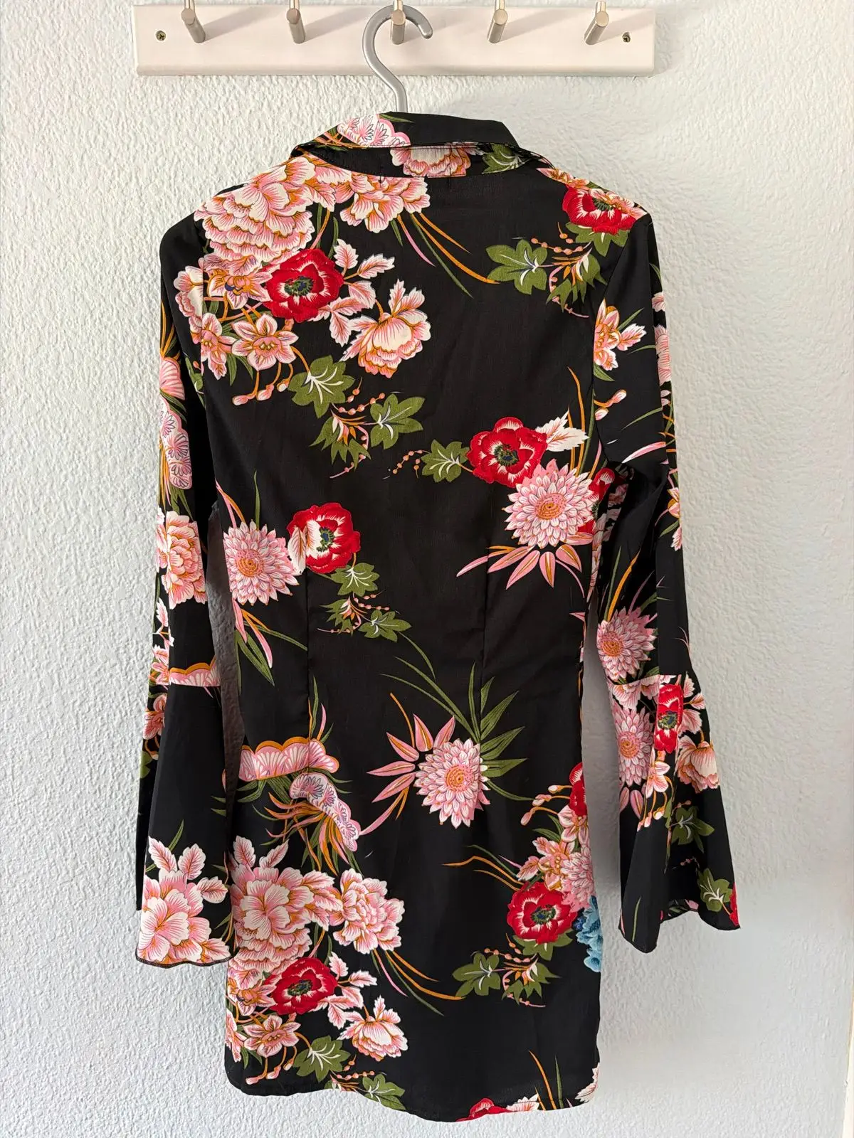 Missguided Black Floral Print Dress XS