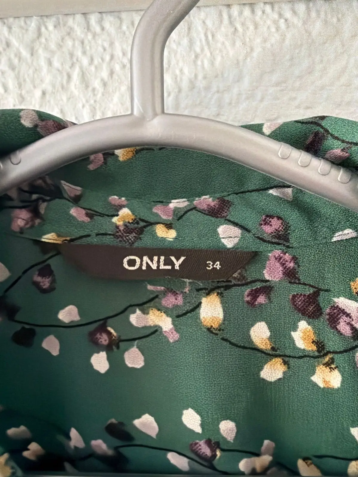 Only Green Floral Long Sleeve Button-Up Shirt