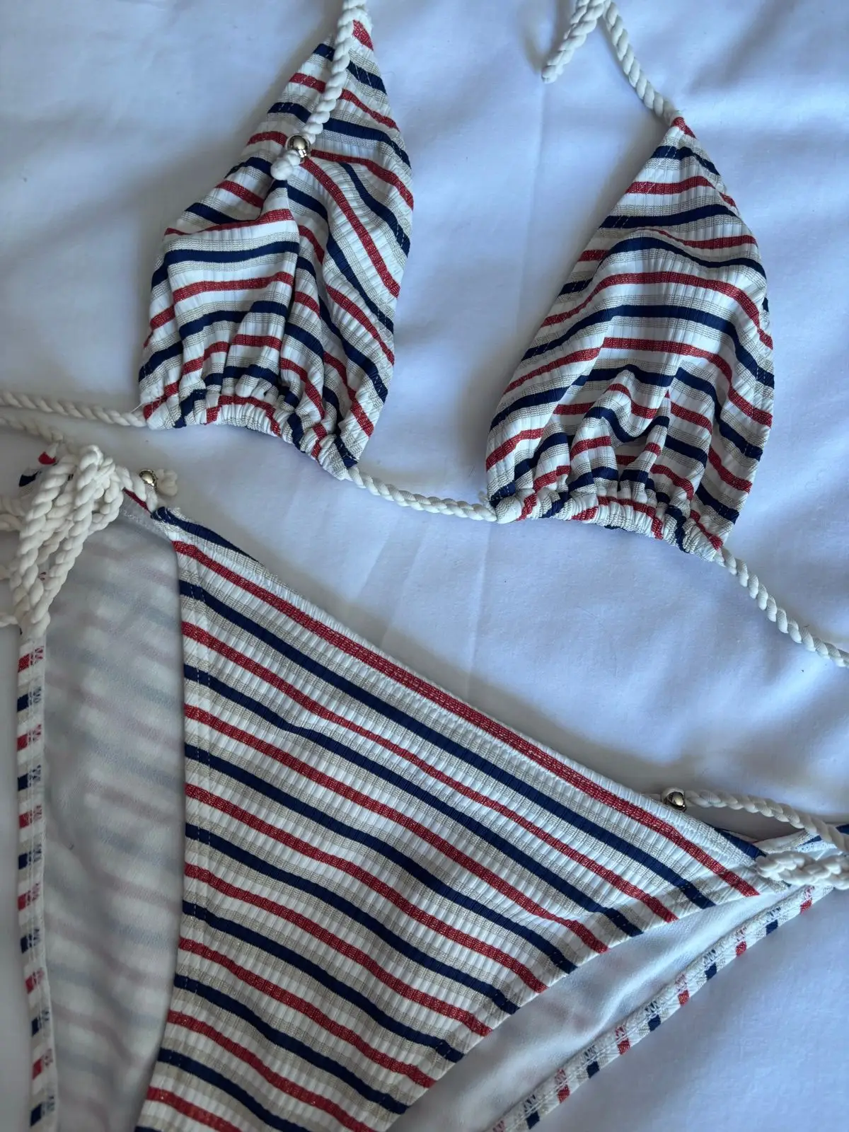 Woolworths Red White & Blue Striped Bikini Set