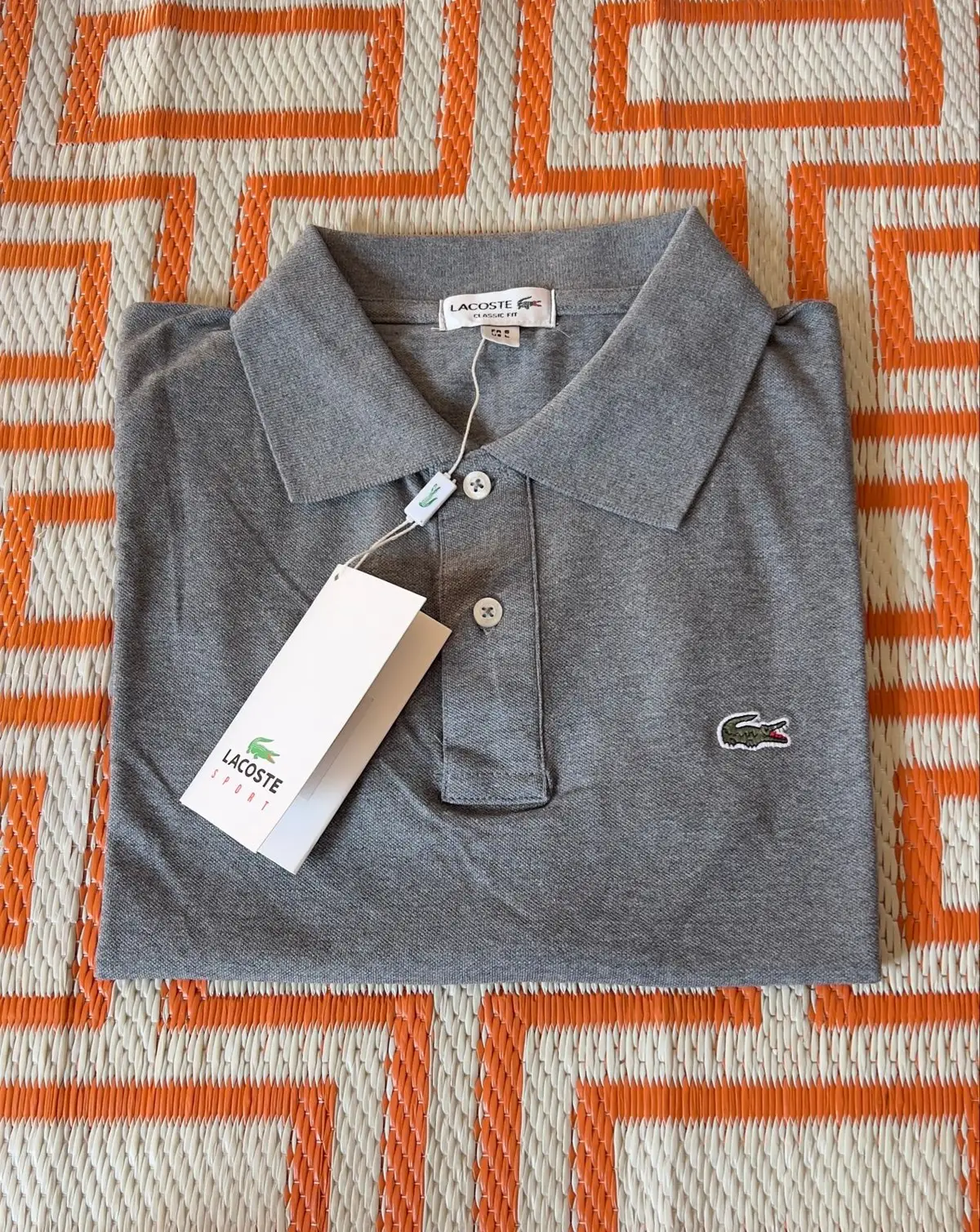Lacoste Grey Classic Fit Polo T-Shirt