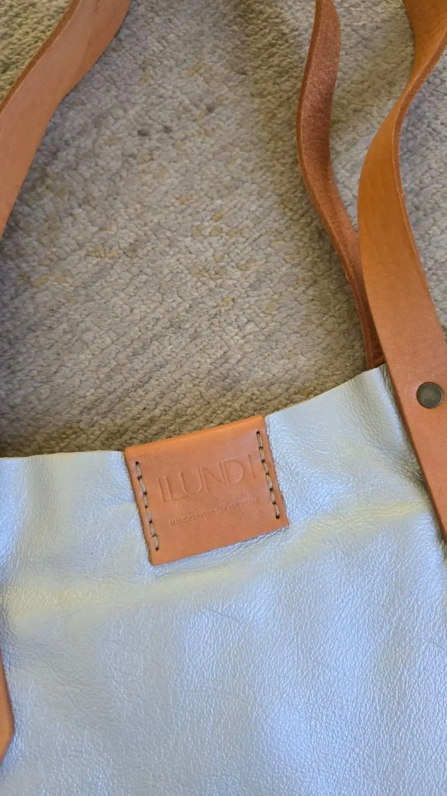 ILundi Silver Metallic Tote Bag