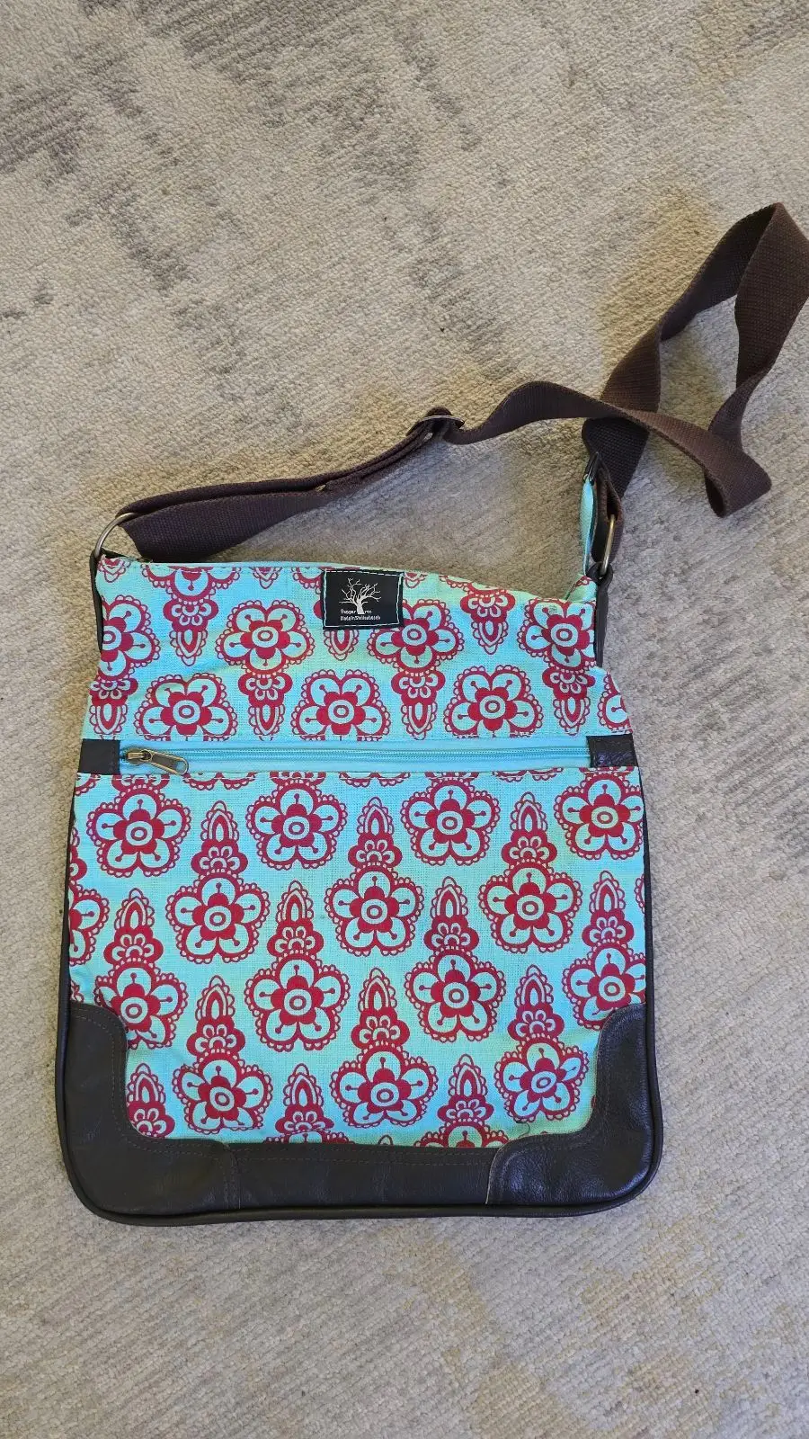 Pepper Tree Floral Print Crossbody Bag