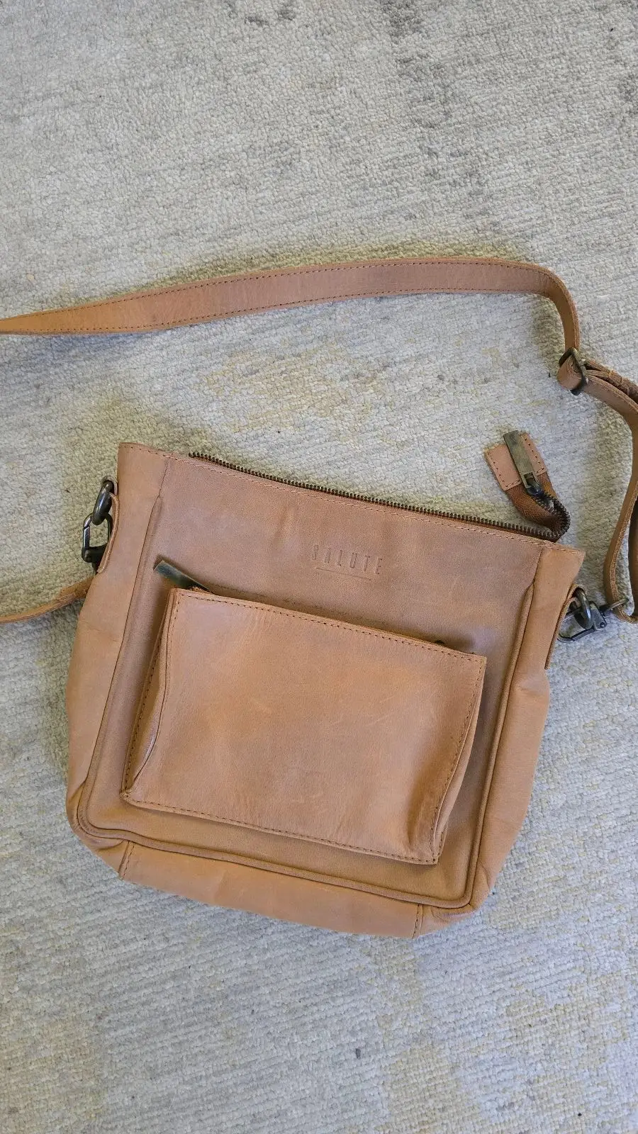 Salute Brown Crossbody Bag with Front Pocket