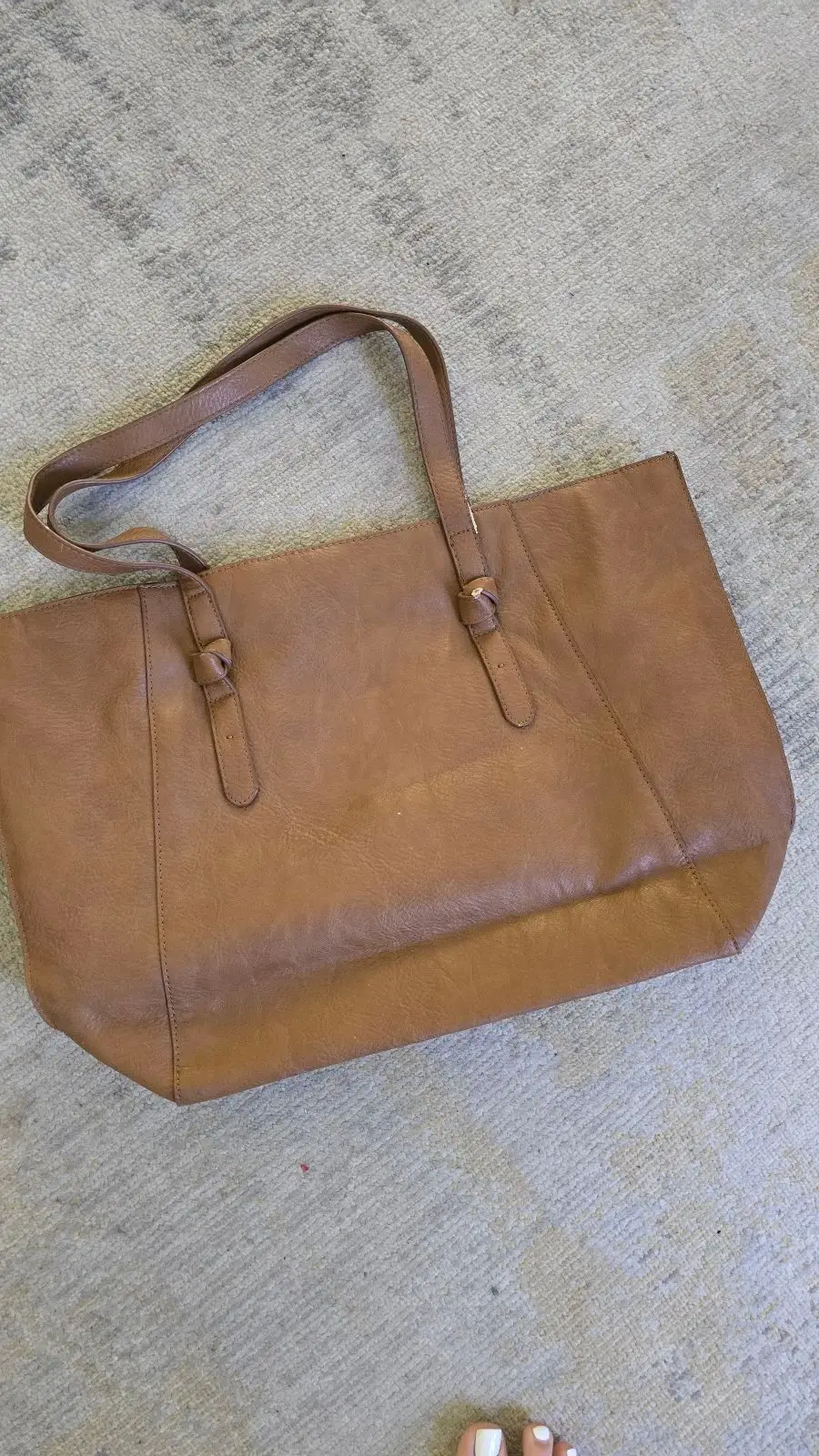 Brown Tote Bag with Strap Detail