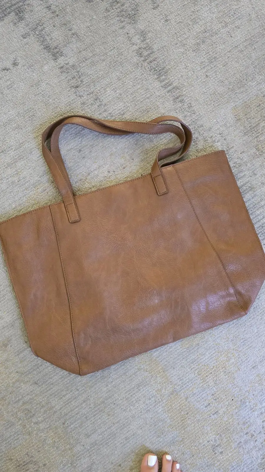 Brown Tote Bag with Strap Detail