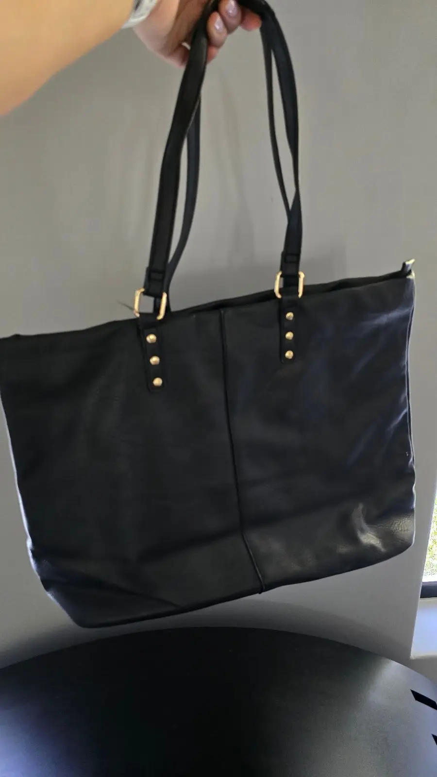 Black Tote Bag with Dual Straps