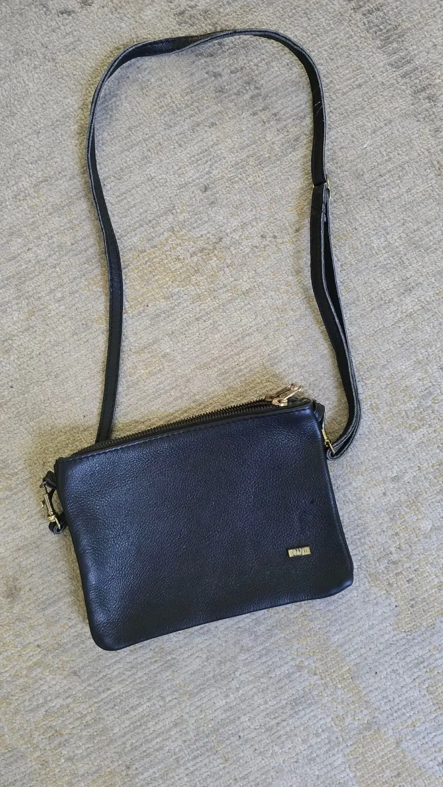 Black Crossbody Bag with Strap Detail