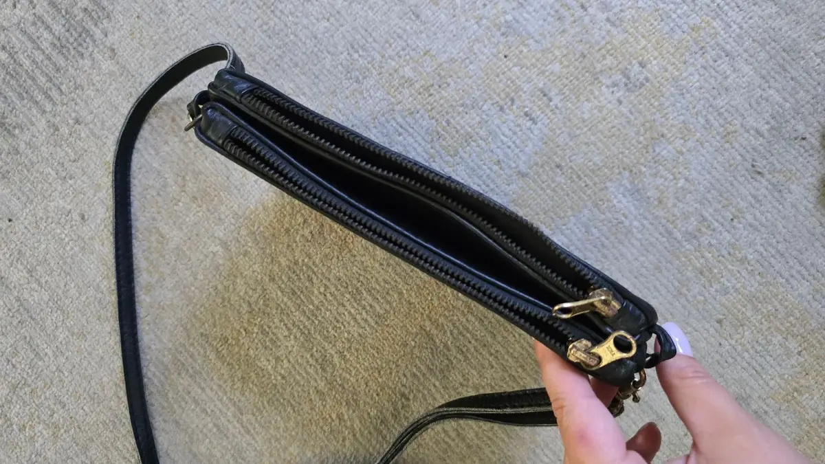 Black Crossbody Bag with Strap Detail