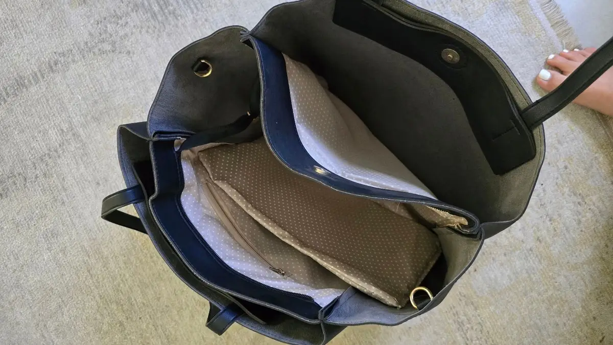 Black Tote Bag with Dual Straps