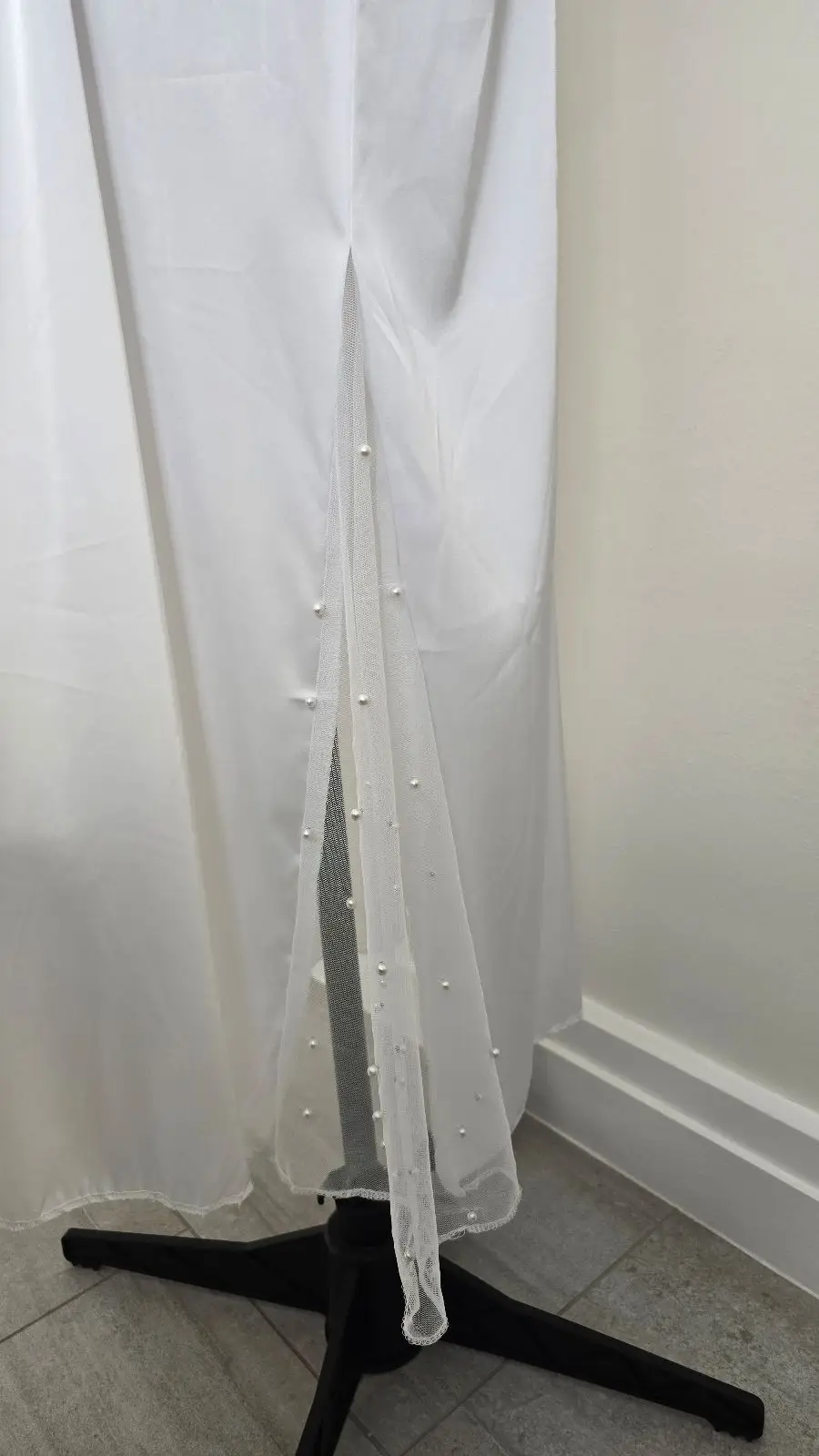 White Robe with Sheer Sleeves