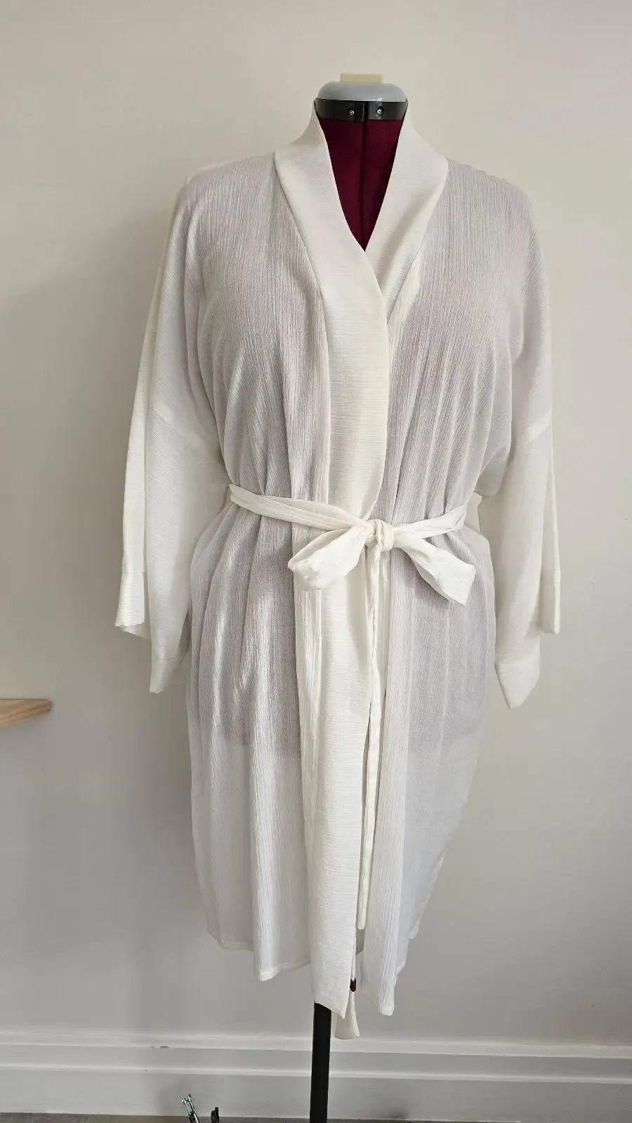 White Kimono Robe with Belt