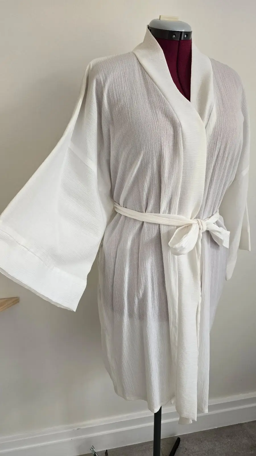 White Kimono Robe with Belt