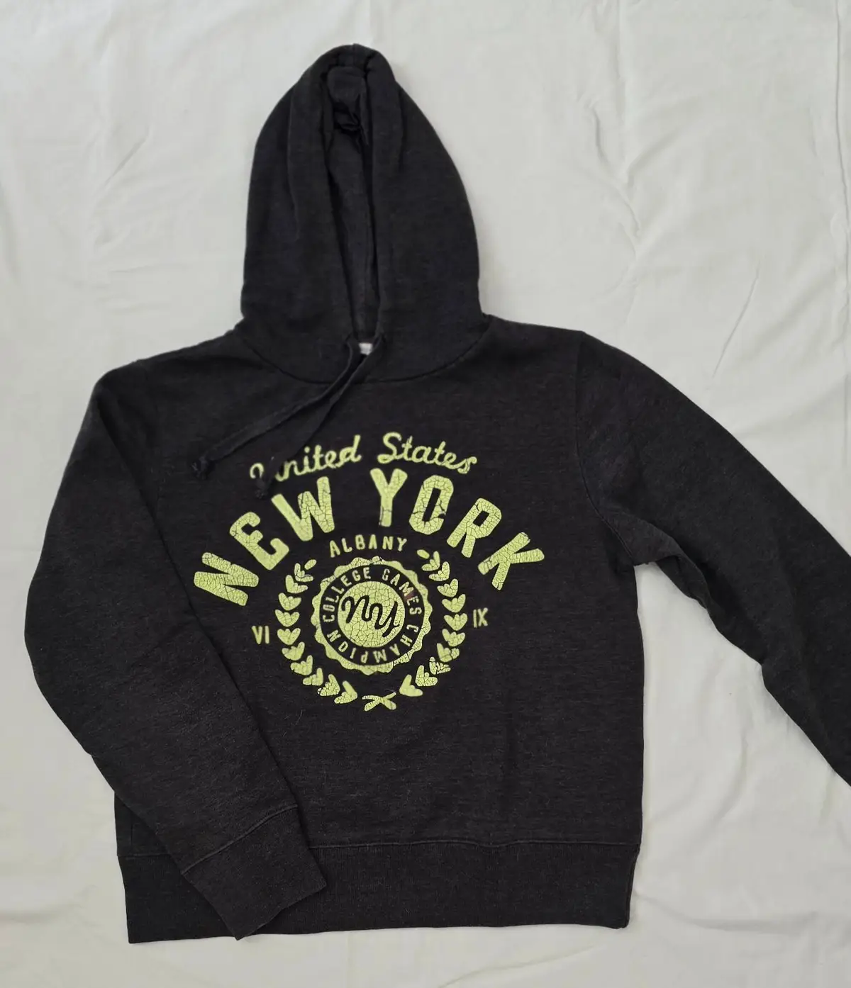 Cotton On New York Graphic Hoodie Dark Grey Large