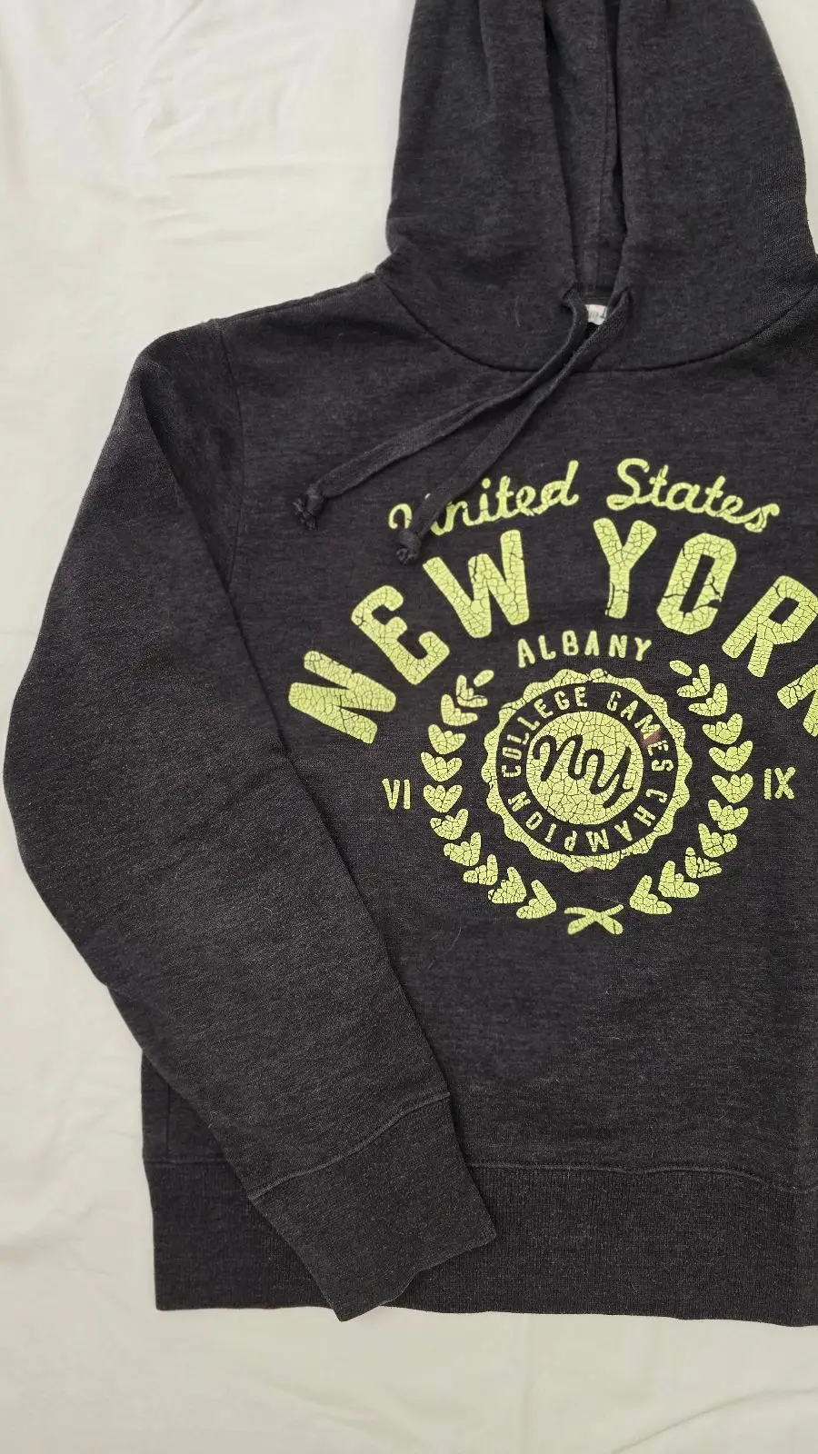 Cotton On New York Graphic Hoodie Dark Grey Large