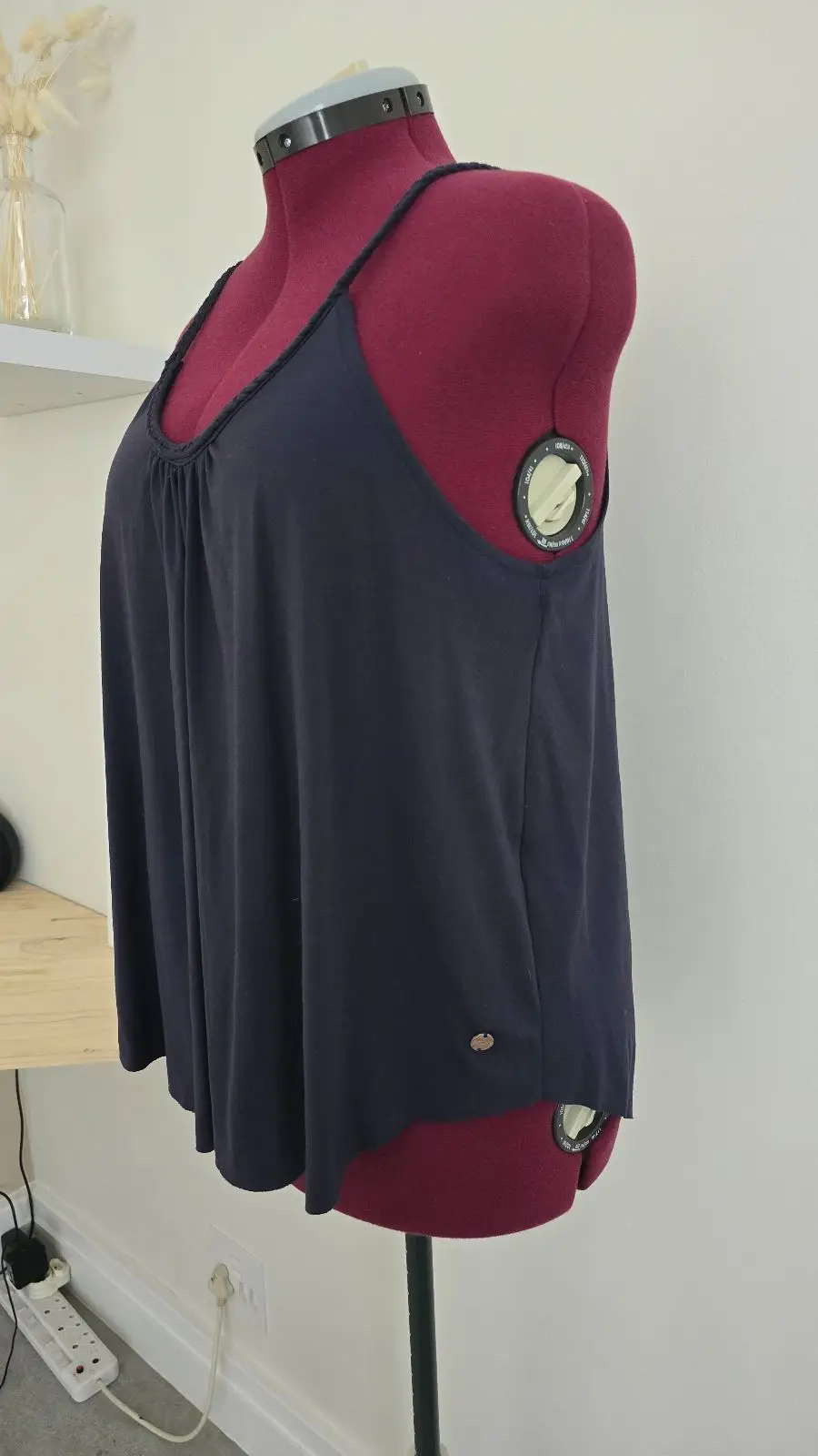Navy Blue Camisole Top with Strap Detail Size L
