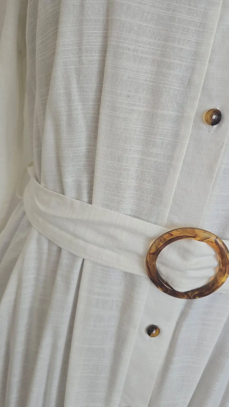 Pick n Pay Clothing White Belted Shirt Dress Size L