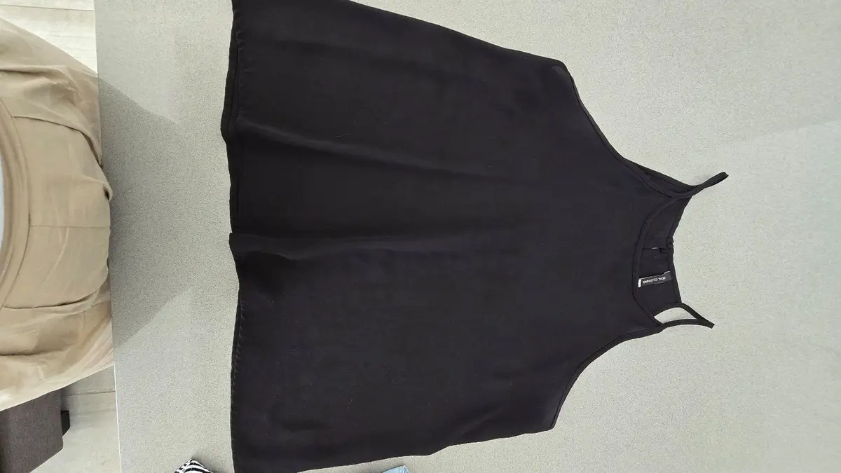 Black Halter Neck Top with Button Detail